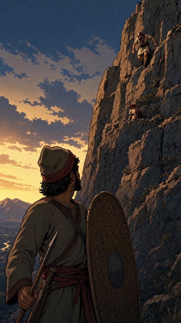 The dropped helmet.